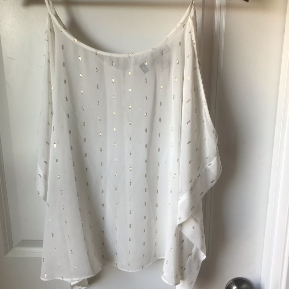 2/$15 Jennifer Lopez Cream and Gold Blouse